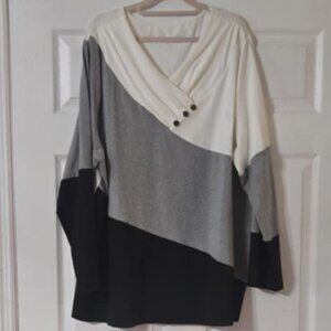 Black gray white top